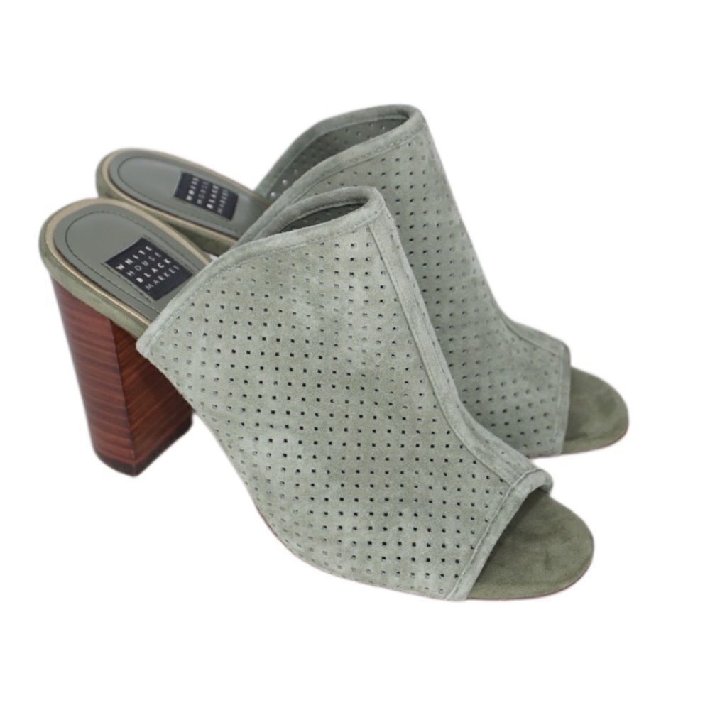 White House Black Market McKenna Suede Clog Heels, Size 6.5 - Picture 8 of 11